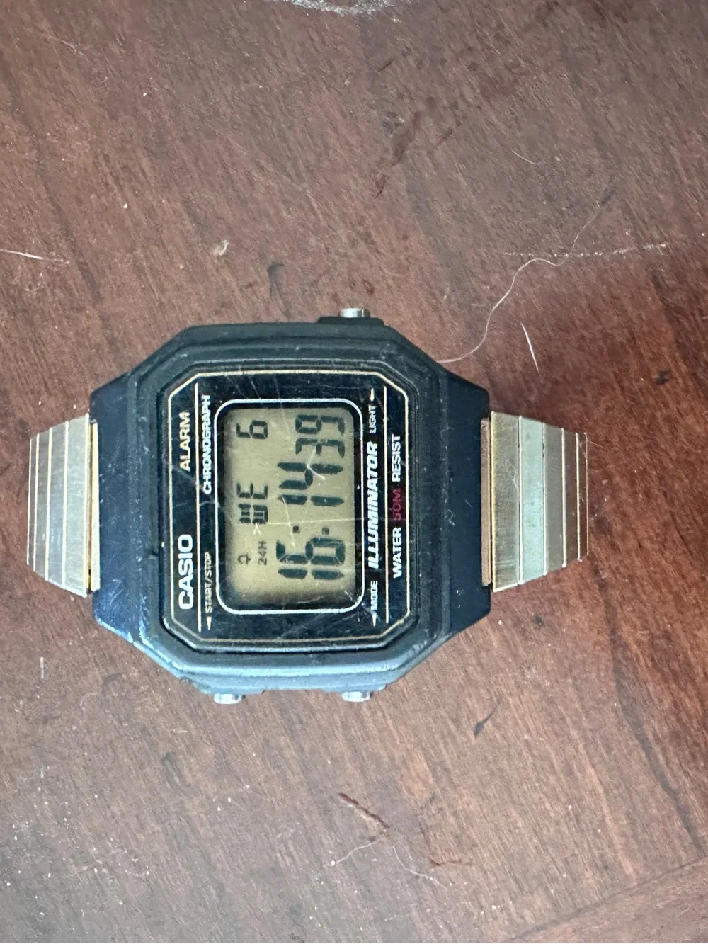 Casio Illuminator Digital Watch - Black and Gold